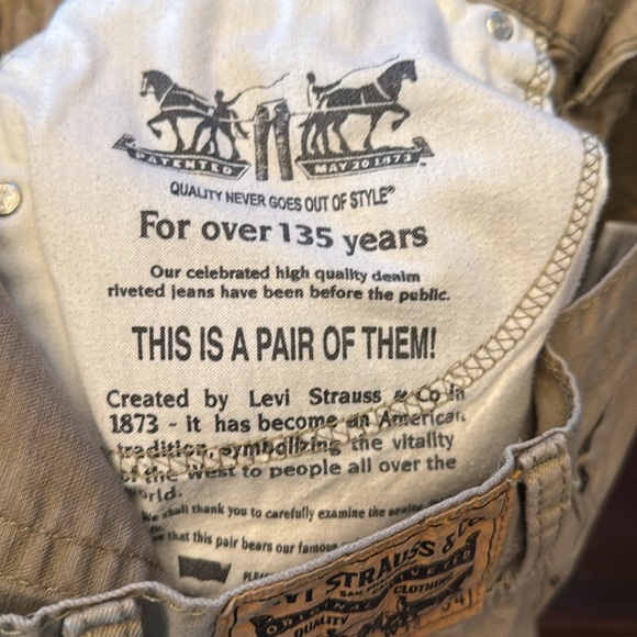 Levi 505 men’s tan straight leg jeans size 38 x 34 - Picture 4 of 6